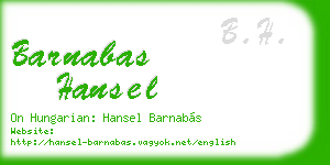 barnabas hansel business card